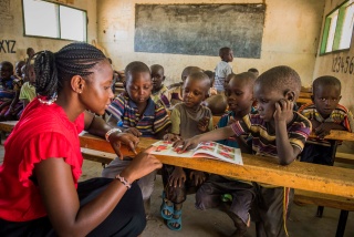 A classroom of children in Kenya