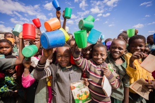 Children eating Mary's Meals in Zambia