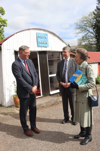 Princess Anne visits the Marys Meals shed
