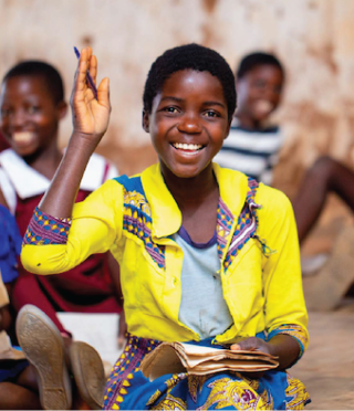 girl waving